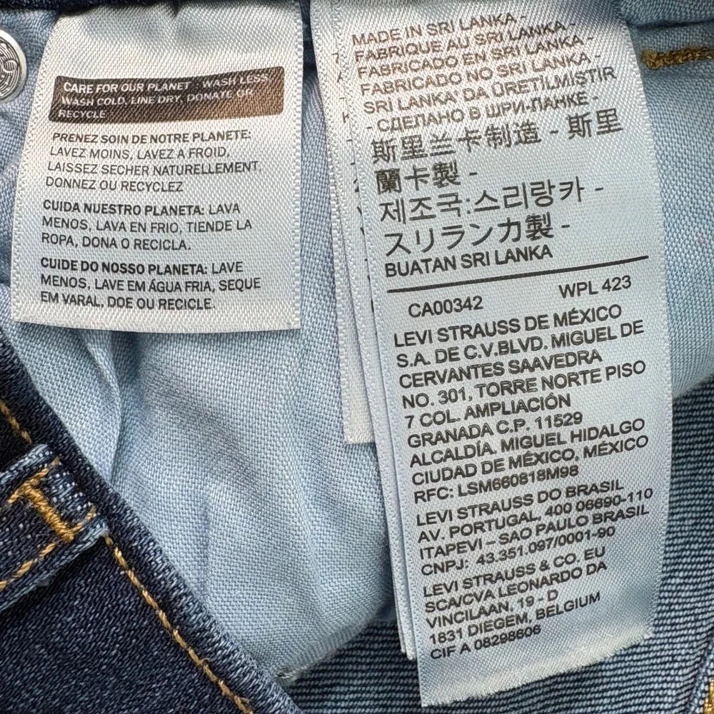 Levis 724 High Rise Straight Jeans 26x27 Dark Wash Raw Hem 18883-0151‎ Womens